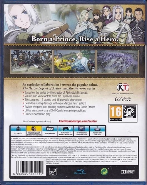 Arslan The Warriors of Legend - PS4 (A Grade) (Genbrug)
